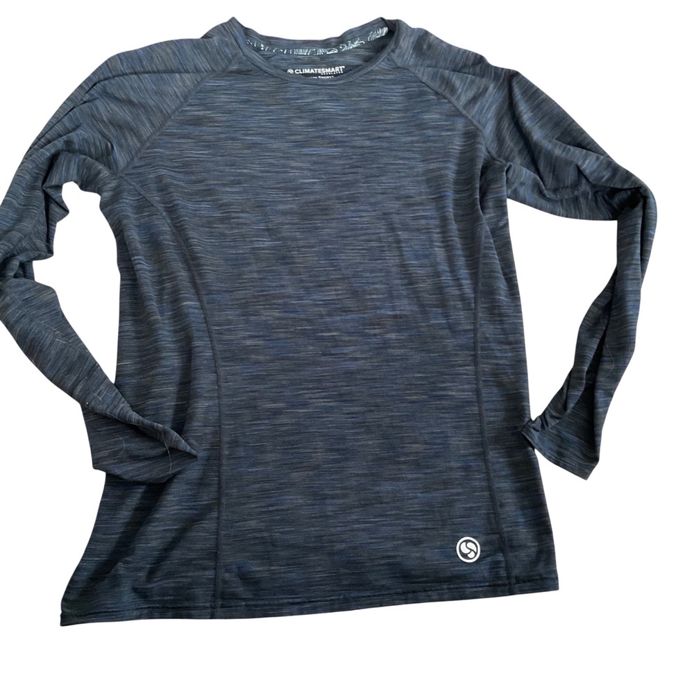 ClimateSmart Cuddl Duds Climate‎ Sport Midweight Baselayer Top Navy Space Dye L